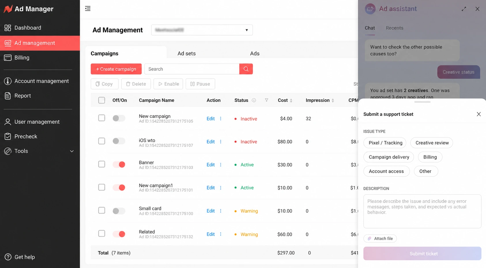 AI response feedback creating an engineering ticket